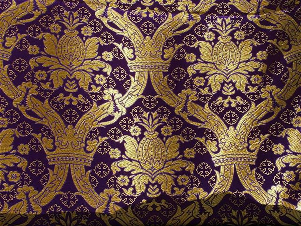 Иерусалим фиолетовый шелк с золотом