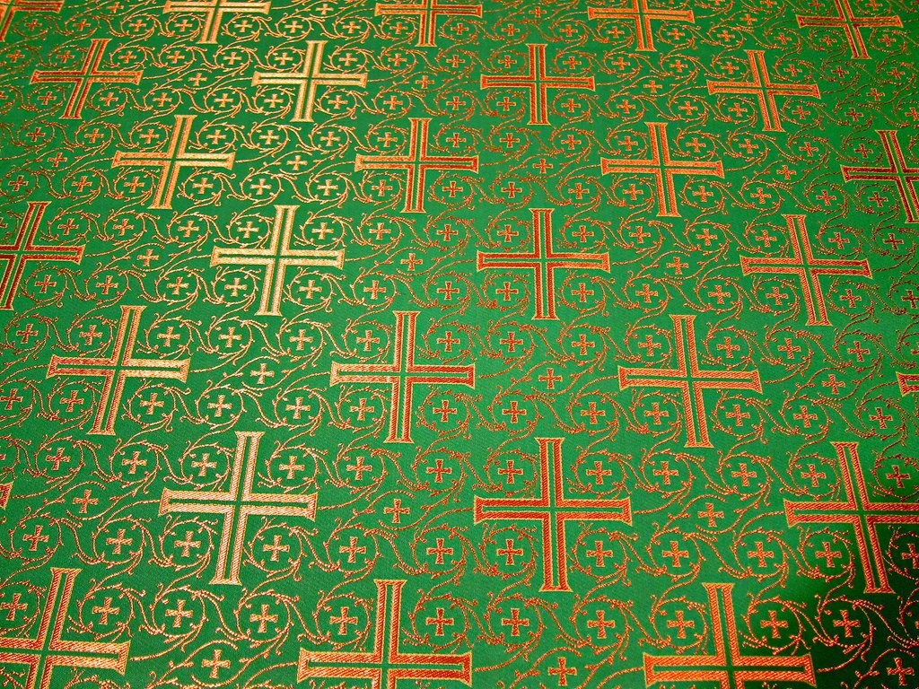 Текстиль Крест византийский зеленый