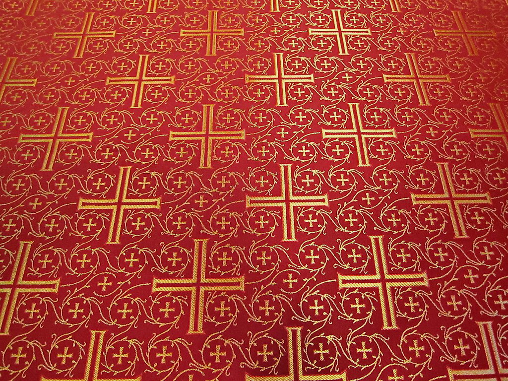 Текстиль Крест византийский бордовый
